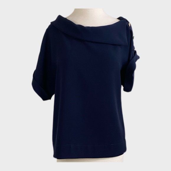 Carolina Herrera Deep Blue / Navy Nautical Blouse size XS - Picture 1 of 7